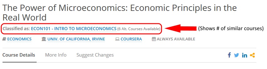 course page classification