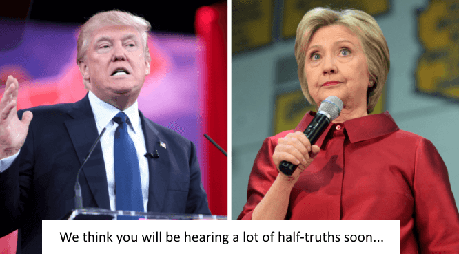 Trump and Clinton telling half truths